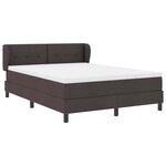 vidaXL Lit à ressorts avec matelas Marron foncé 140 x 190 cm tissu