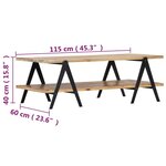 vidaXL Table basse 115x60x40 cm Bois de manguier massif