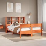 vidaXL Lit bibliothèque sans matelas cire marron 140x200 cm pin massif