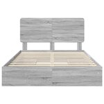 vidaXL Lit de Rangement Gris Sonoma 140 x 200 cm Bois d'ingénierie