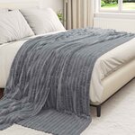 vidaXL Jeté Gris foncé 240 x 220 cm Toison