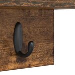 vidaXL Porte-manteau mural avec étagère Chêne fumé 40 x 10.5 x 18 cm
