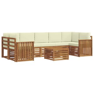 vidaXL Ensemble de canapés d'extérieur 8 Pièces Naturel et Crème