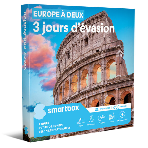 SMARTBOX - Coffret Cadeau Europe à deux Week-end évasion -  Séjour