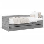vidaXL Lit de jour et tiroirs sonoma gris 90x190 cm bois d'ingénierie