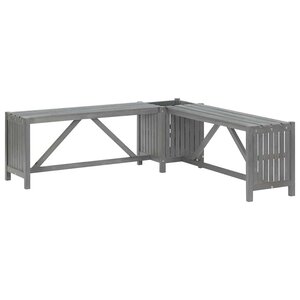 vidaXL Banc d'angle de jardin et jardinière 117 cm bois d'acacia gris
