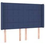 vidaXL Sommier à lattes de lit matelas et LED Bleu 140x200 cm Tissu