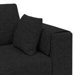 vidaXL Canapé avec coussin 3 Pièces Noir tissu