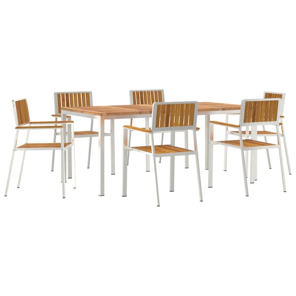 Ensemble de salle à manger de jardin 7 pièces en bois massif d'acacia vidaXL