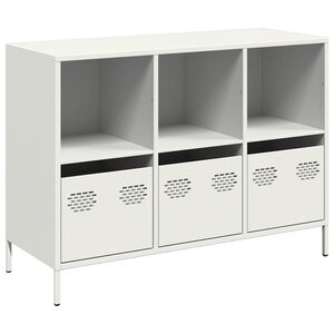 vidaXL Buffet blanc 101 5x39x73 5 cm acier laminé à froid