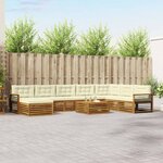 vidaXL Ensemble de canapés d'extérieur 9 Pièces Naturel et Crème
