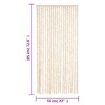 vidaXL Rideau anti-mouches beige et blanc 56x185 cm chenille