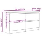vidaXL Meuble TV gris béton 100x35x54 cm bois d'ingénierie