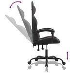 vidaXL Chaise de jeu pivotante Noir et gris Similicuir