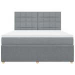 vidaXL Sommier à lattes de lit avec matelas Gris clair 180x200cm Tissu