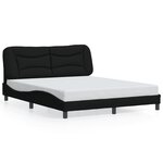 vidaXL Cadre de lit avec LED sans matelas Hvar noir 160x200 cm tissu