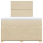 vidaXL Sommier à lattes de lit avec matelas Crème 120x200 cm Tissu