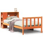 vidaXL Lit bibliothèque sans matelas cire marron 75x190 cm bois massif