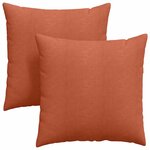 vidaXL Coussins de canapé 2 Pièces Rouge orange 80 x 80 cm