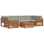 vidaXL Ensemble de canapés d'extérieur 7 pc Gris Naturel et Clair