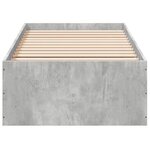 vidaXL Cadre de lit gris béton 75x190 cm bois d'ingénierie