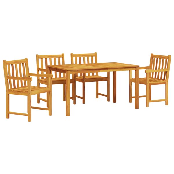 Ensemble de jardin 5 pièces en bois massif d'acacia
