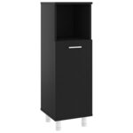 vidaXL Ensemble de meubles de salle de bain 4 Pièces Noir Aggloméré