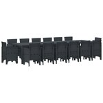 vidaXL Ensemble de salle à manger pour jardin 15 Pièces Anthracite