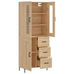 vidaXL Buffet haut Chêne sonoma 69 5x34x180 cm Bois d'ingénierie