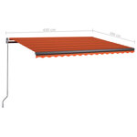 vidaXL Auvent automatique sur pied 450x300 cm Orange/marron