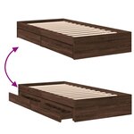 vidaXL Cadre de lit avec tiroirs sans matelas chêne marron 75x190 cm