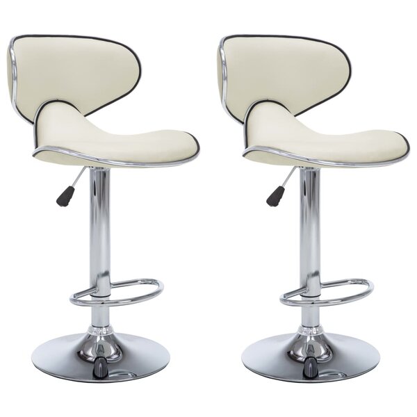 vidaXL Tabourets de bar lot de 2 crème similicuir