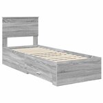 vidaXL Cadre de lit avec tête de lit Sonoma Gris et Argent 75 x 190 cm