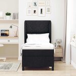 vidaXL Lit à ressorts avec matelas - Noir - 80x200 cm - Tissu