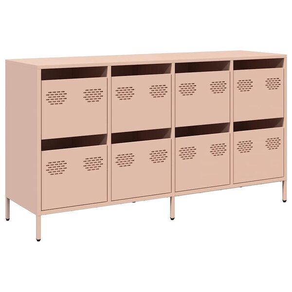 vidaXL Buffet rose 135x39x73 5 cm acier laminé à froid