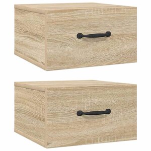 vidaXL Tables de chevet murales 2 Pièces Chêne sonoma 35x35x20 cm