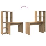 vidaXL Bureau Chêne artisanal 138 5 x 55 x 143 cm Bois d'ingénierie