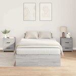 vidaXL Cadre de lit avec rangement Gris Sonoma 120 x 200 cm