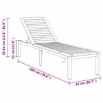 vidaXL Chaise longue Gris 200 x 55 x 35 cm Bois d'acacia massif