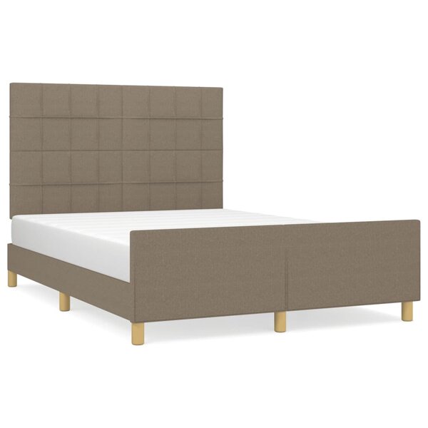 vidaXL Cadre de lit sans matelas taupe 140x190 cm tissu