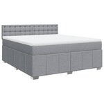 vidaXL Sommier à lattes de lit avec matelas Gris clair 180x200cm Tissu