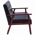 vidaXL Ensemble de canapés 3 Pièces noir similicuir