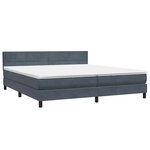 vidaXL Sommier à lattes de lit et matelas et LED gris foncé 180x210cm velours