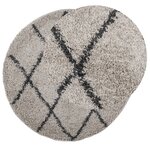 vidaXL Tapis shaggy à poils longs moderne beige et anthracite Ø 280 cm