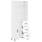 vidaXL Buffet haut Blanc 69 5x34x180 cm Bois d'ingénierie