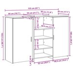 vidaXL Bureau de réception chêne fumé 155x50x103 5cm bois d'ingénierie