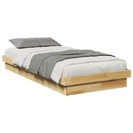 vidaXL Cadre de lit sans matelas 75x190 cm bois massif de chêne