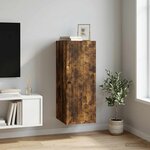 vidaXL Armoire Murale Chêne fumé 33 x 34 5 x 90 cm Bois d'ingénierie