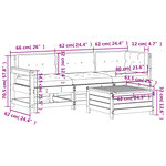 vidaXL Salon de jardin 4 Pièces avec coussins bois massif douglas