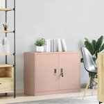 vidaXL Armoire de rangement Rose 90 x 40 x 70 cm Acier